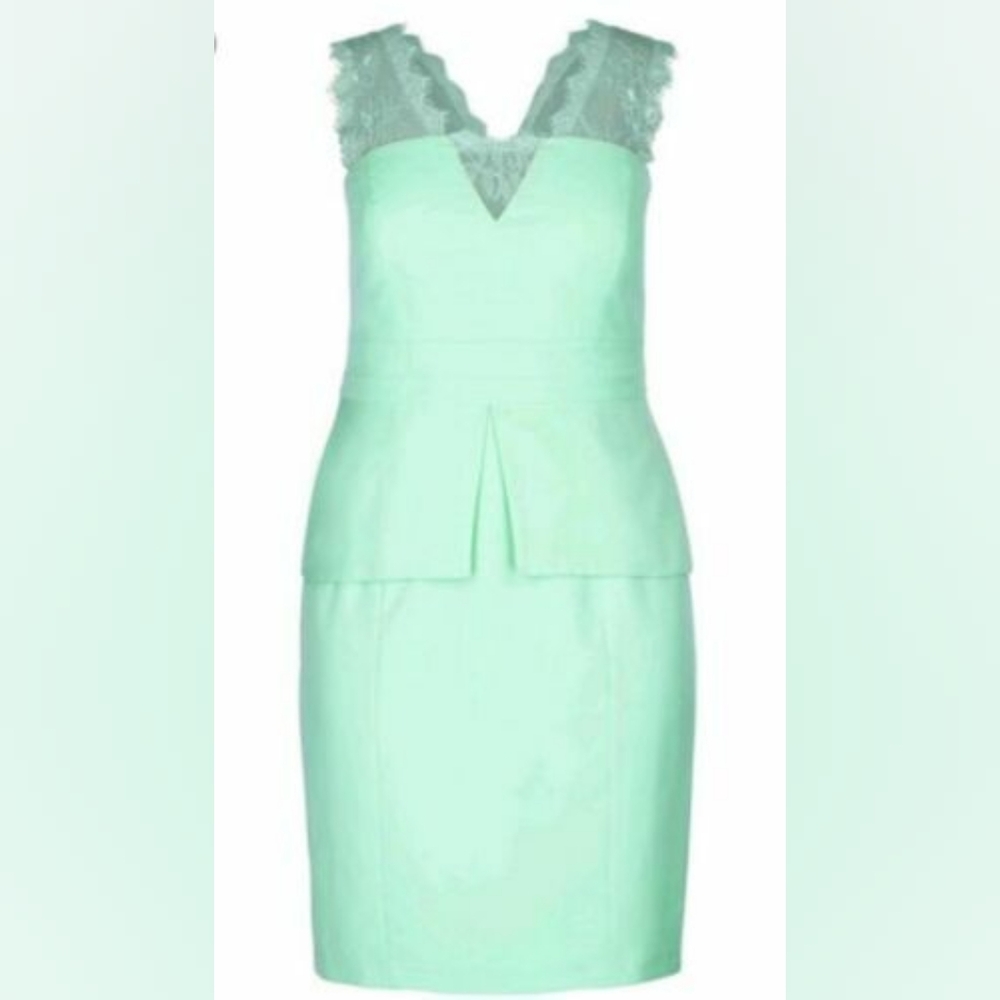 City Chic Mint Green Lace Cocktail Dress (Size M = 16 or 14W)